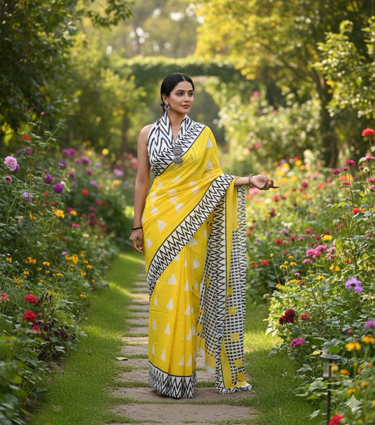Authentic Jaipur Cotton Mulmul Saree