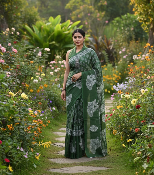 Authentic Jaipur Cotton Mulmul Saree