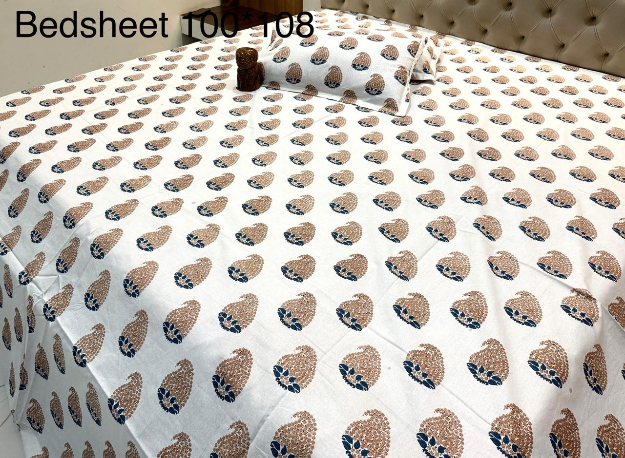 Traditional Jaipuri Printed Cotton Kantha Bedcover