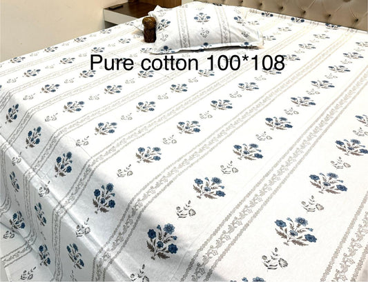 Traditional Jaipuri Printed Cotton Kantha Bedcover