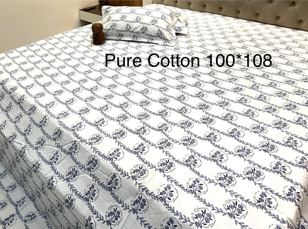 Traditional Jaipuri Printed Cotton Kantha Bedcover