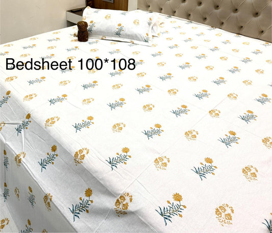 Traditional Jaipuri Printed Cotton Kantha Bedcover
