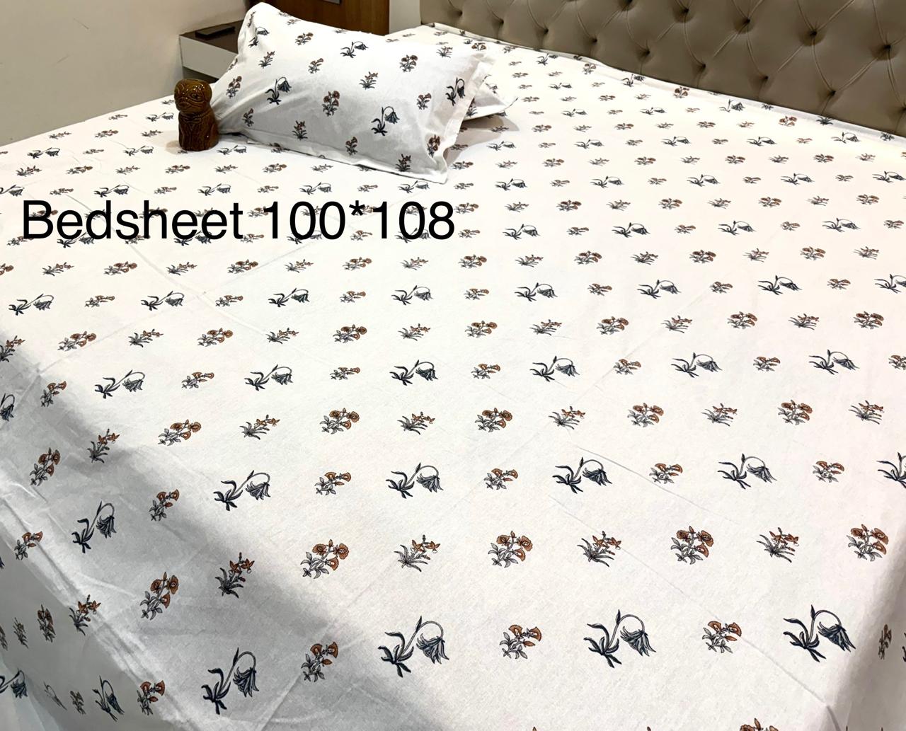 Traditional Jaipuri Printed Cotton Kantha Bedcover