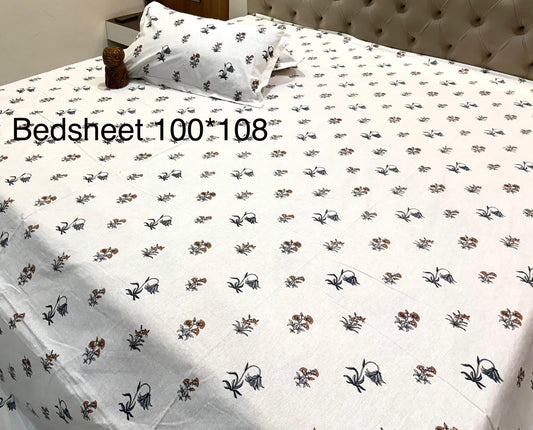 Traditional Jaipuri Printed Cotton Kantha Bedcover