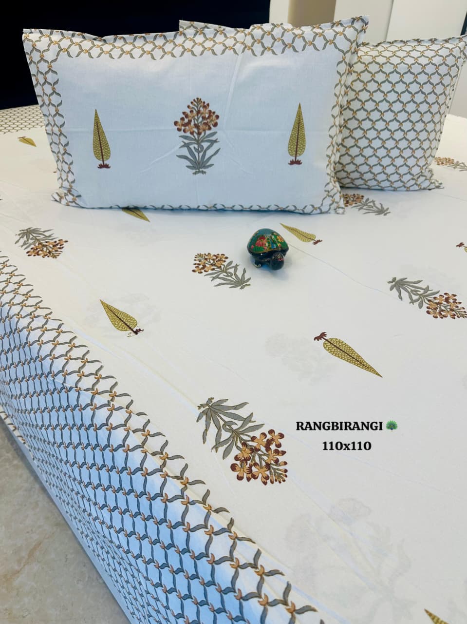 Luxury Hand Block Cotton Bedsheet