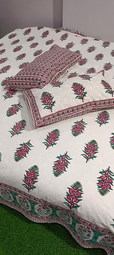 Premium South Cotton Murgan Fabric King Size Bedsheet