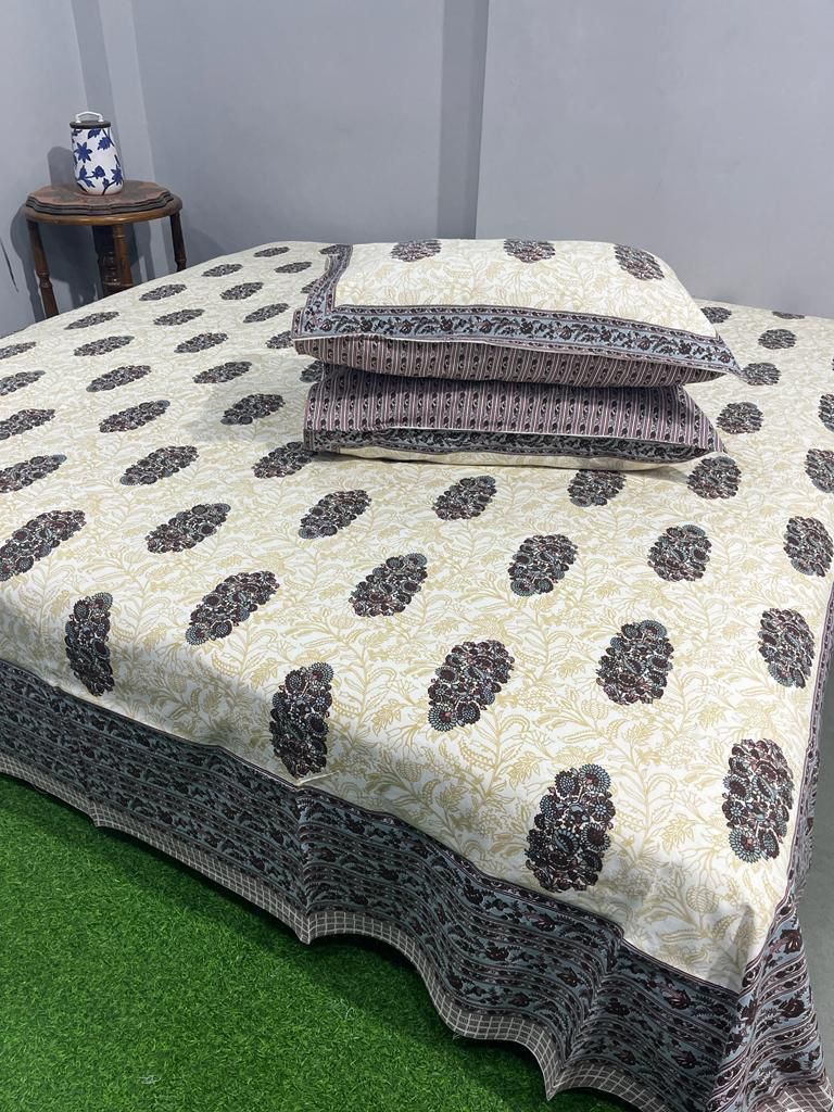 Premium South Cotton Murgan Fabric King Size Bedsheet
