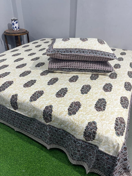 Premium South Cotton Murgan Fabric King Size Bedsheet