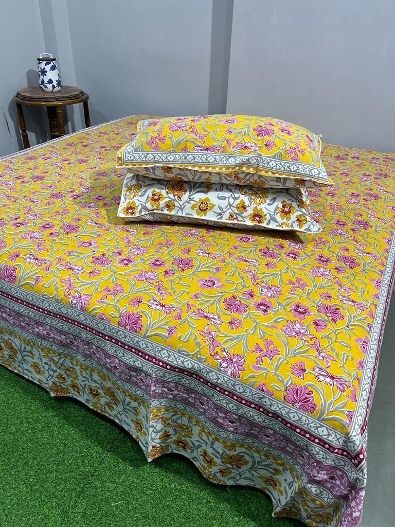 Premium South Cotton Murgan Fabric King Size Bedsheet