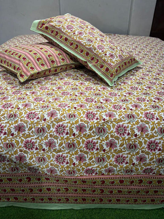 Premium South Cotton Murgan Fabric King Size Bedsheet