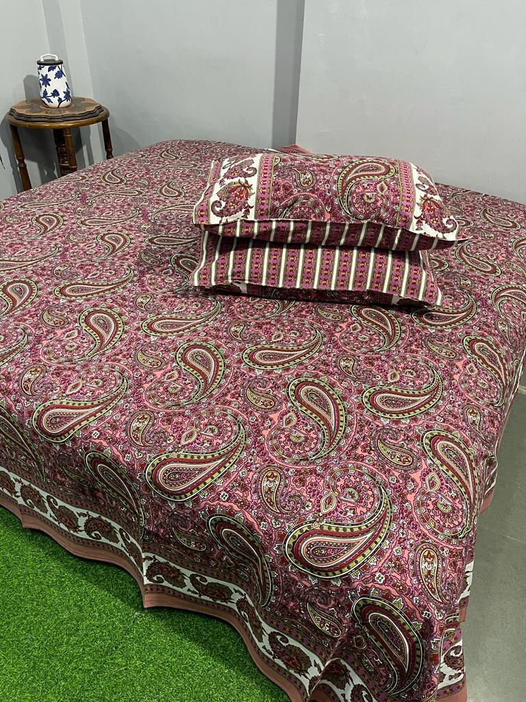 Premium South Cotton Murgan Fabric King Size Bedsheet