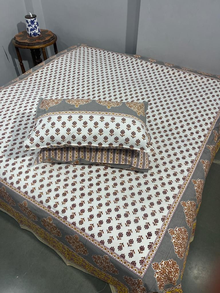 Premium South Cotton Murgan Fabric King Size Bedsheet