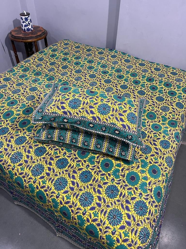 Premium South Cotton Murgan Fabric King Size Bedsheet