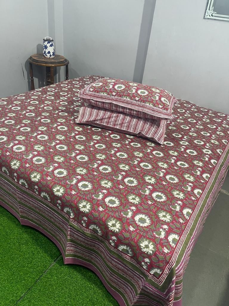 Premium South Cotton Murgan Fabric King Size Bedsheet