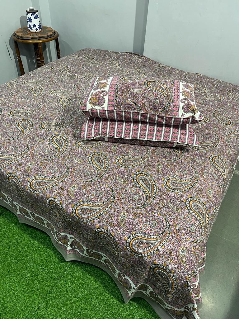 Premium South Cotton Murgan Fabric King Size Bedsheet
