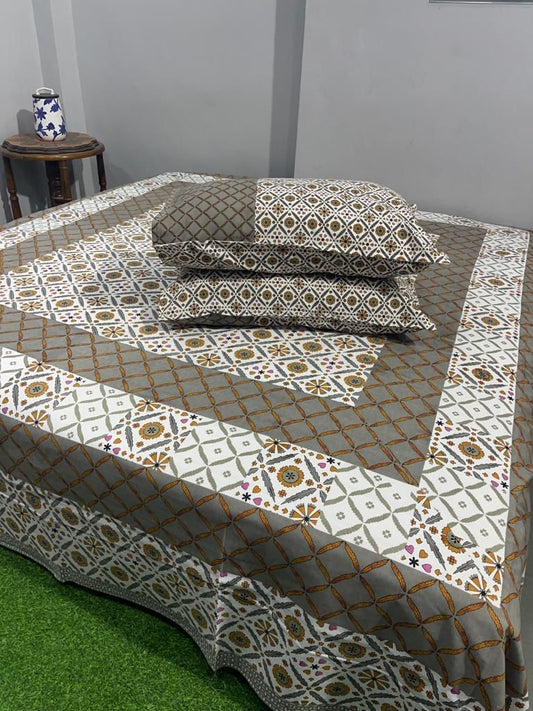 Premium South Cotton Murgan Fabric King Size Bedsheet