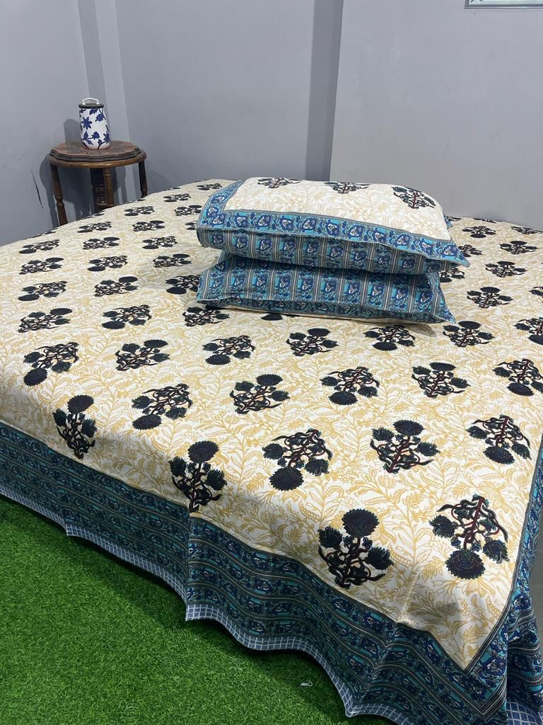 Premium South Cotton Murgan Fabric King Size Bedsheet