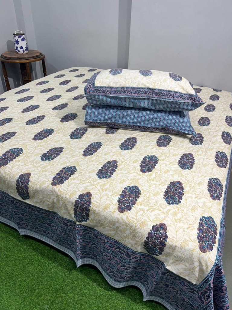 Premium South Cotton Murgan Fabric King Size Bedsheet