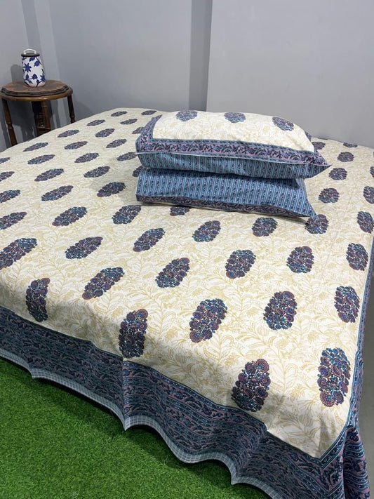 Premium South Cotton Murgan Fabric King Size Bedsheet