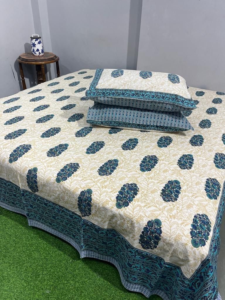 Premium South Cotton Murgan Fabric King Size Bedsheet