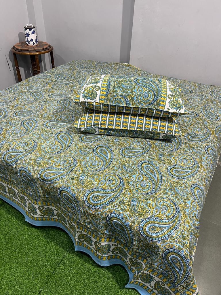 Premium South Cotton Murgan Fabric King Size Bedsheet