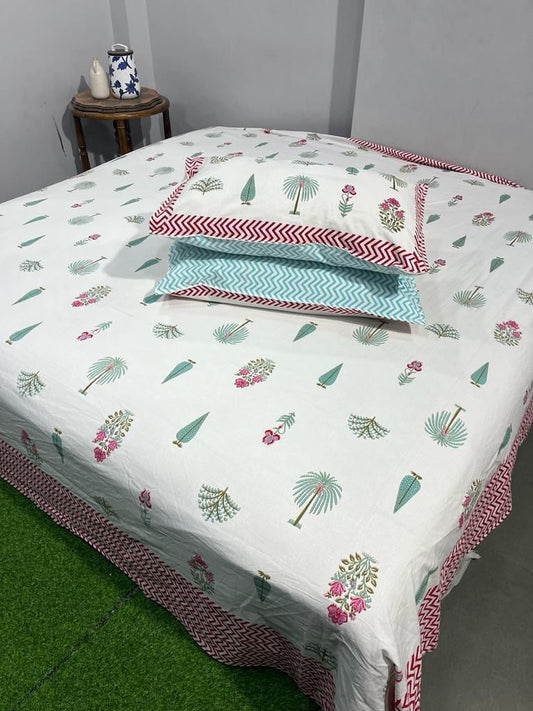 Premium South Cotton Murgan Fabric King Size Bedsheet