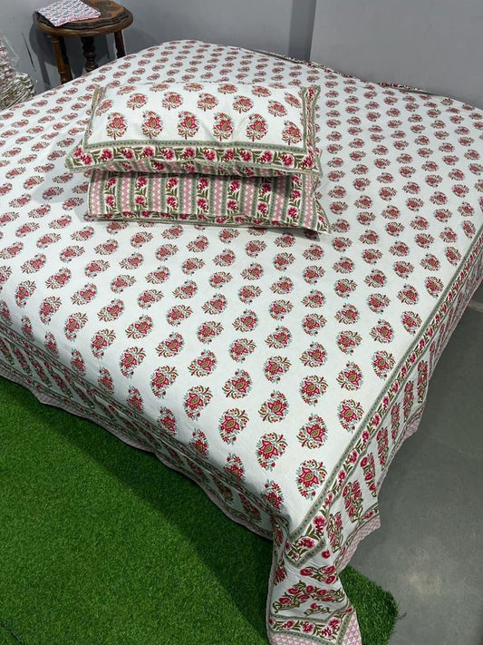 Premium South Cotton Murgan Fabric King Size Bedsheet