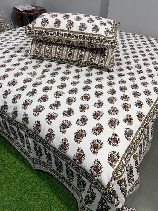 Premium South Cotton Murgan Fabric King Size Bedsheet