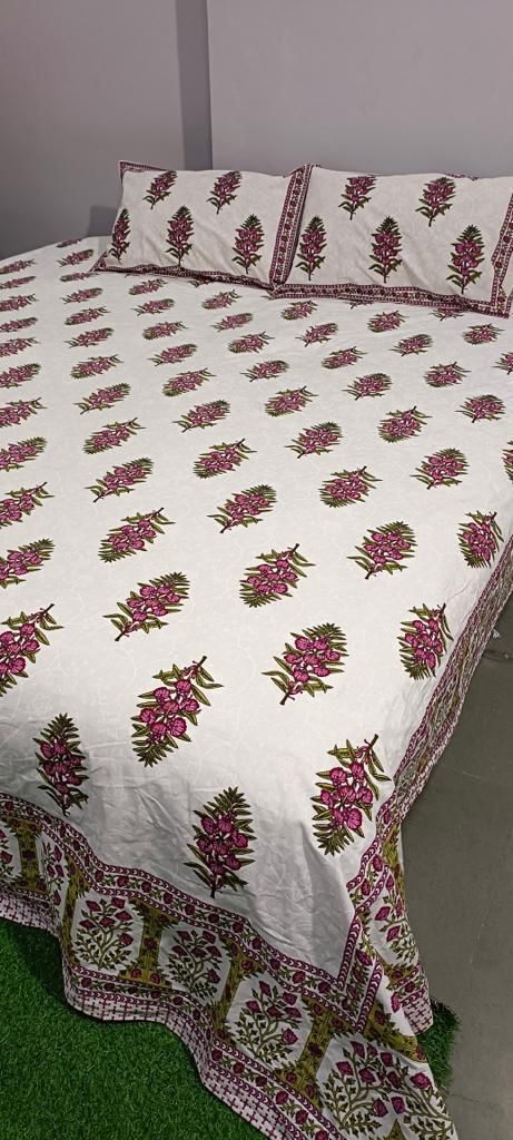 Premium South Cotton Murgan Fabric King Size Bedsheet