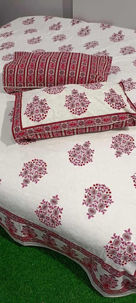 Premium South Cotton Murgan Fabric King Size Bedsheet
