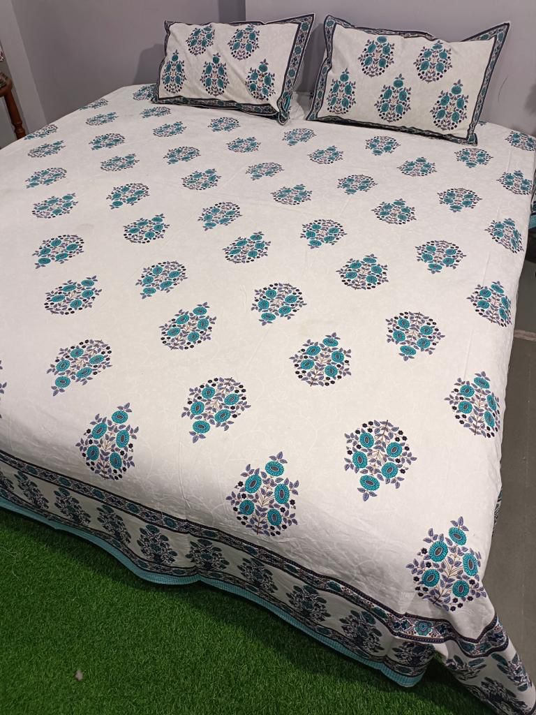 Premium South Cotton Murgan Fabric King Size Bedsheet