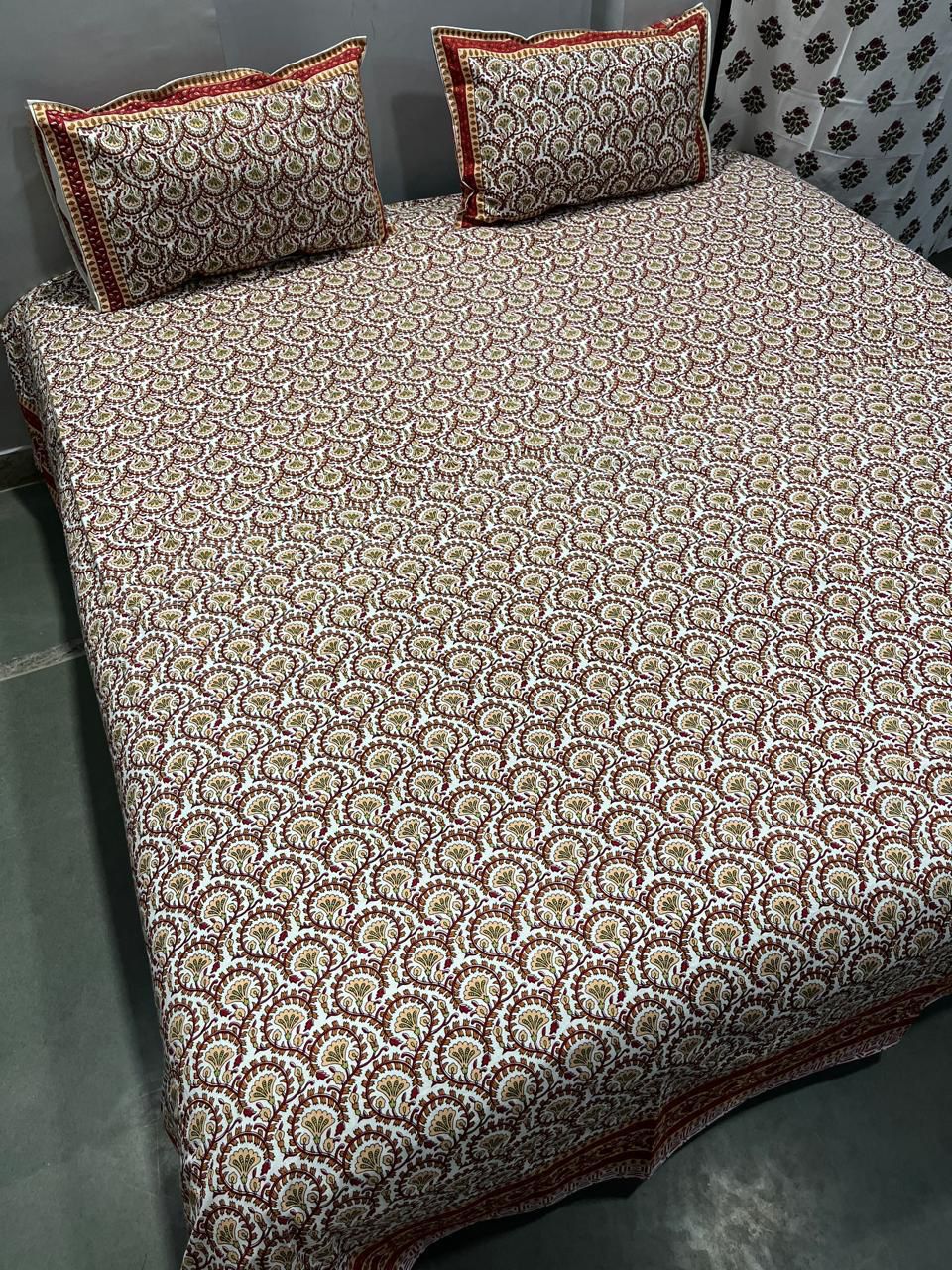 Premium South Cotton Murgan Fabric King Size Bedsheet