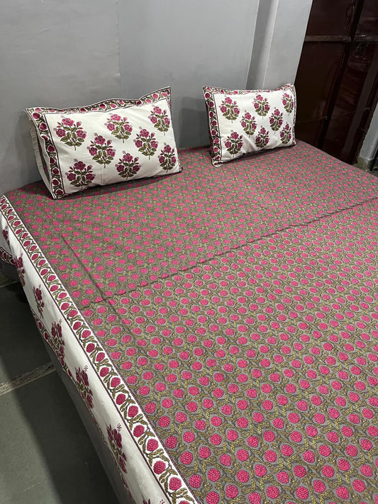 Premium South Cotton Murgan Fabric King Size Bedsheet