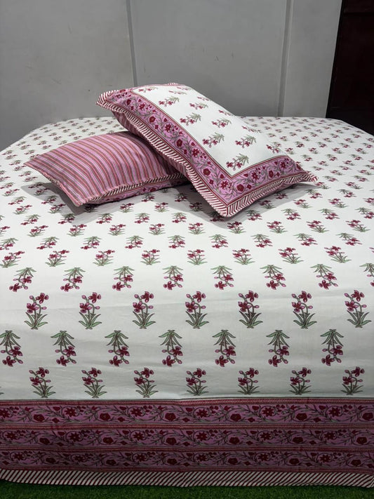 Premium South Cotton Murgan Fabric King Size Bedsheet