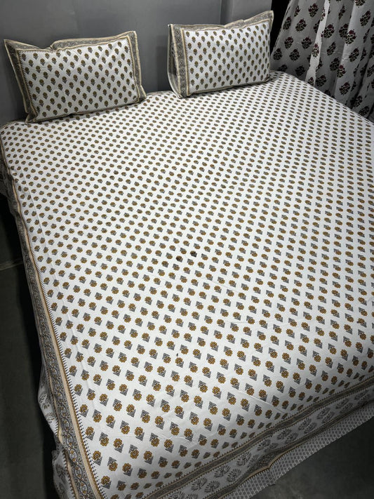 Premium South Cotton Murgan Fabric King Size Bedsheet