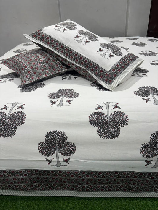Premium South Cotton Murgan Fabric King Size Bedsheet
