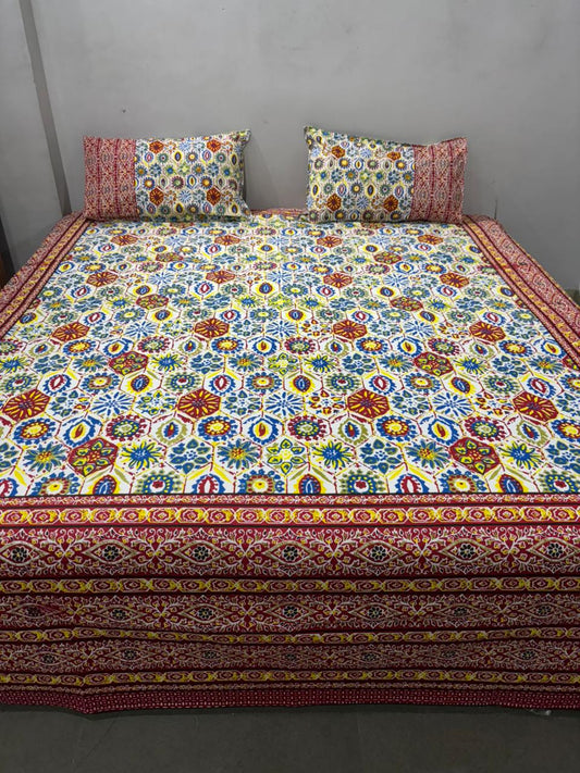 Premium South Cotton Murgan Fabric King Size Bedsheet