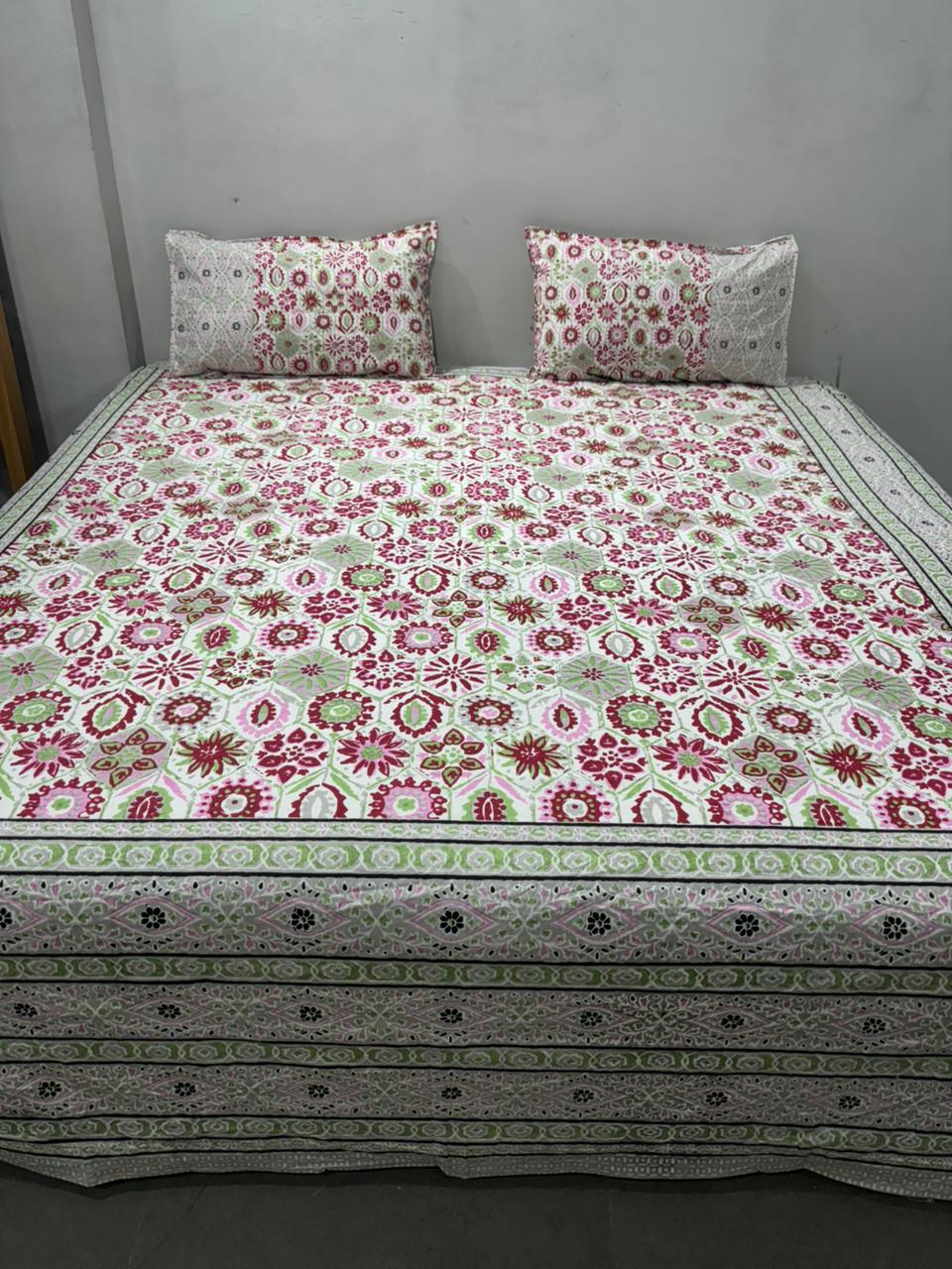 Premium South Cotton Murgan Fabric King Size Bedsheet