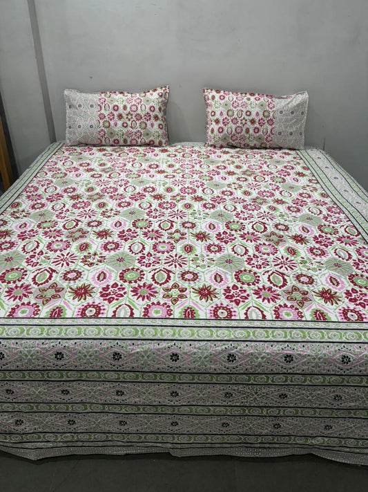 Premium South Cotton Murgan Fabric King Size Bedsheet