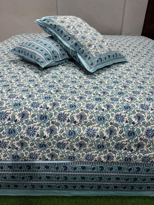 Premium South Cotton Murgan Fabric King Size Bedsheet