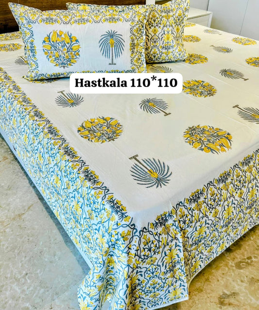 Traditional Jaipuri Printed Cotton Kantha Bedcover