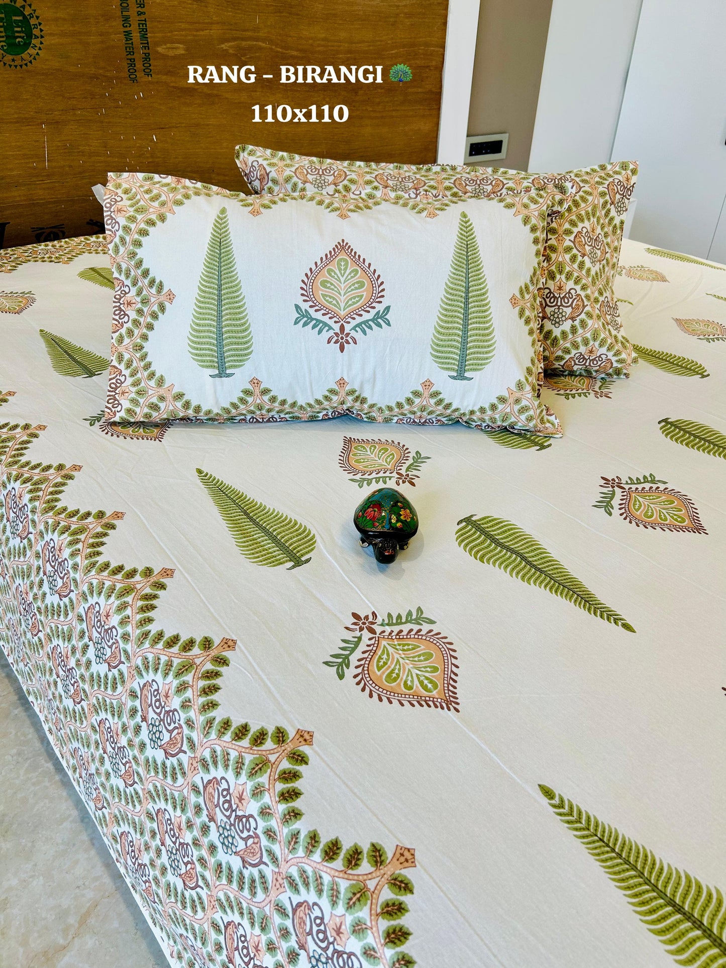 Traditional Jaipuri Printed Cotton Kantha Bedcover