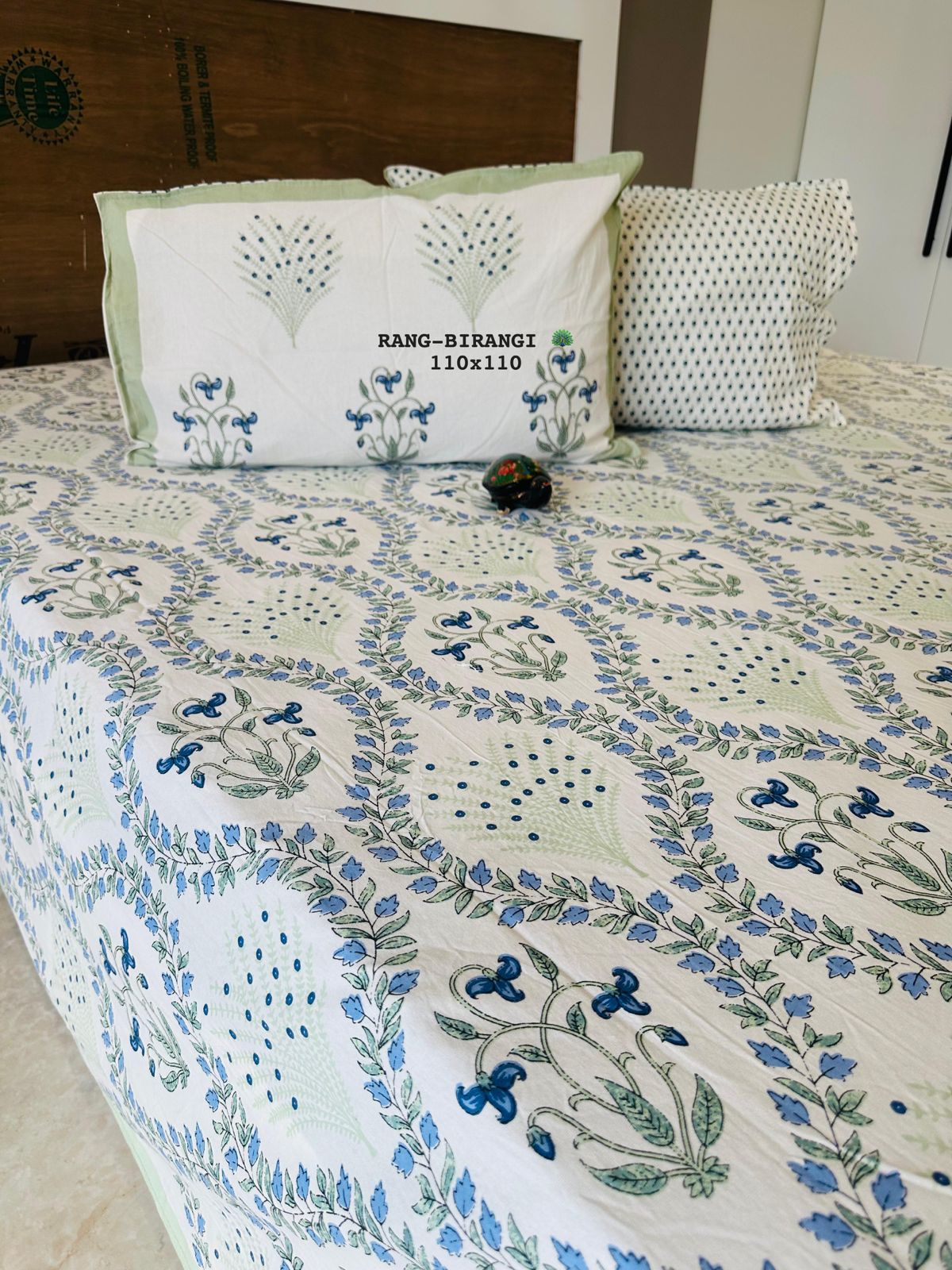 Traditional Jaipuri Printed Cotton Kantha Bedcover