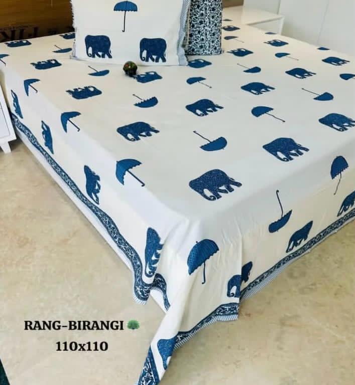 Traditional Jaipuri Printed Cotton Kantha Bedcover