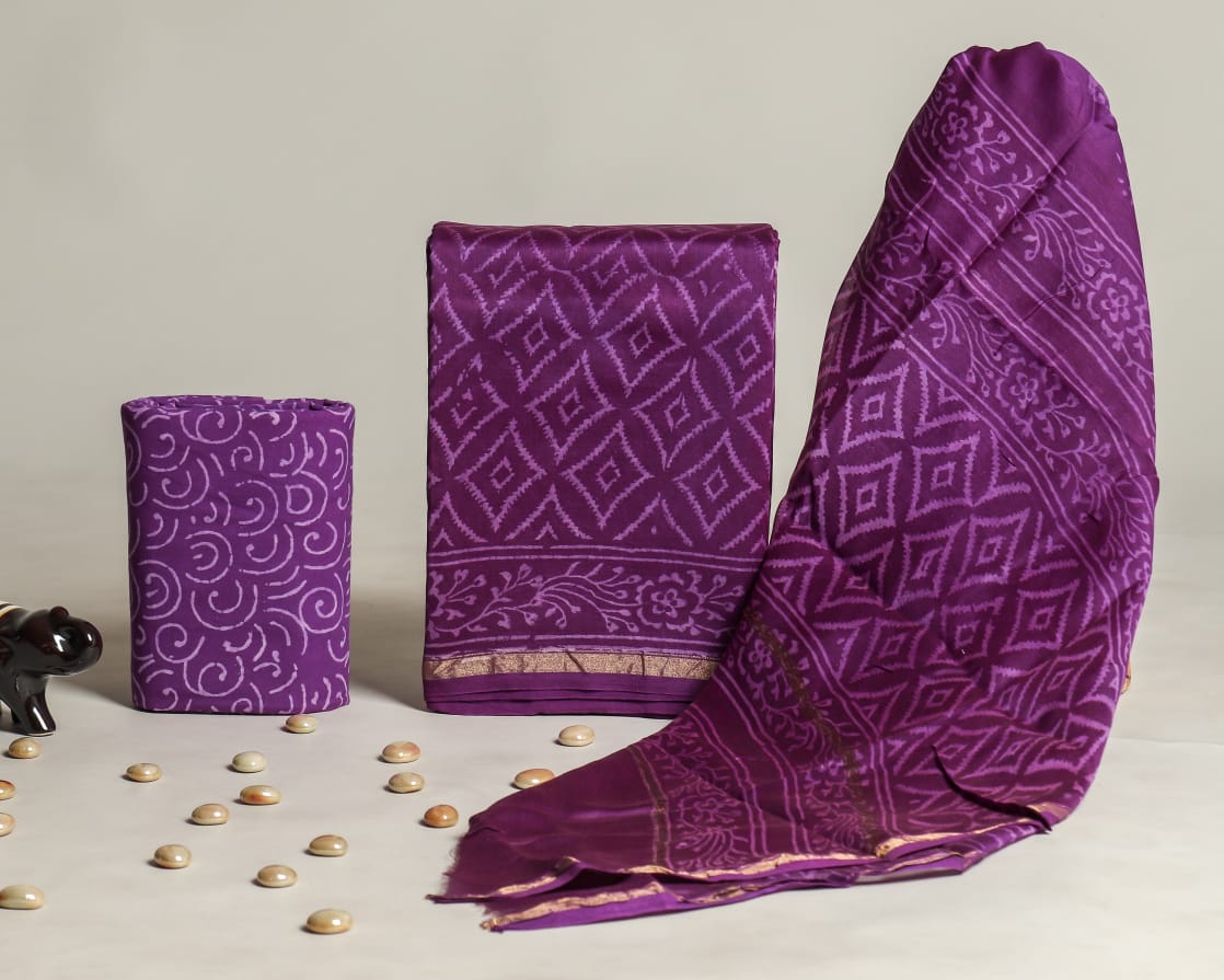 Chanderi Silk Suit Set