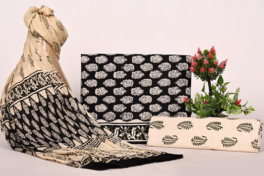 Luxury Premium Cotton Unstitched Suit with Dupatta