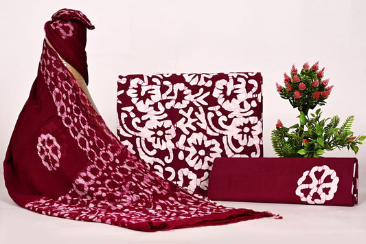 Graceful Cotton Salwar Suit with Printed Chiffon Dupatta