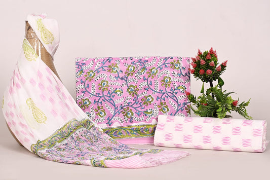 Comfort Daily Wear Cotton Suit with Chiffon Dupatta