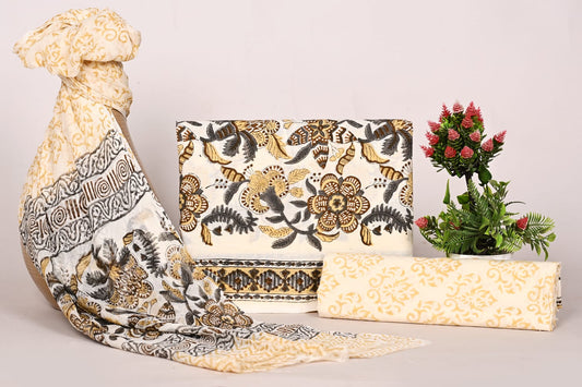 Comfort Daily Wear Cotton Suit with Chiffon Dupatta