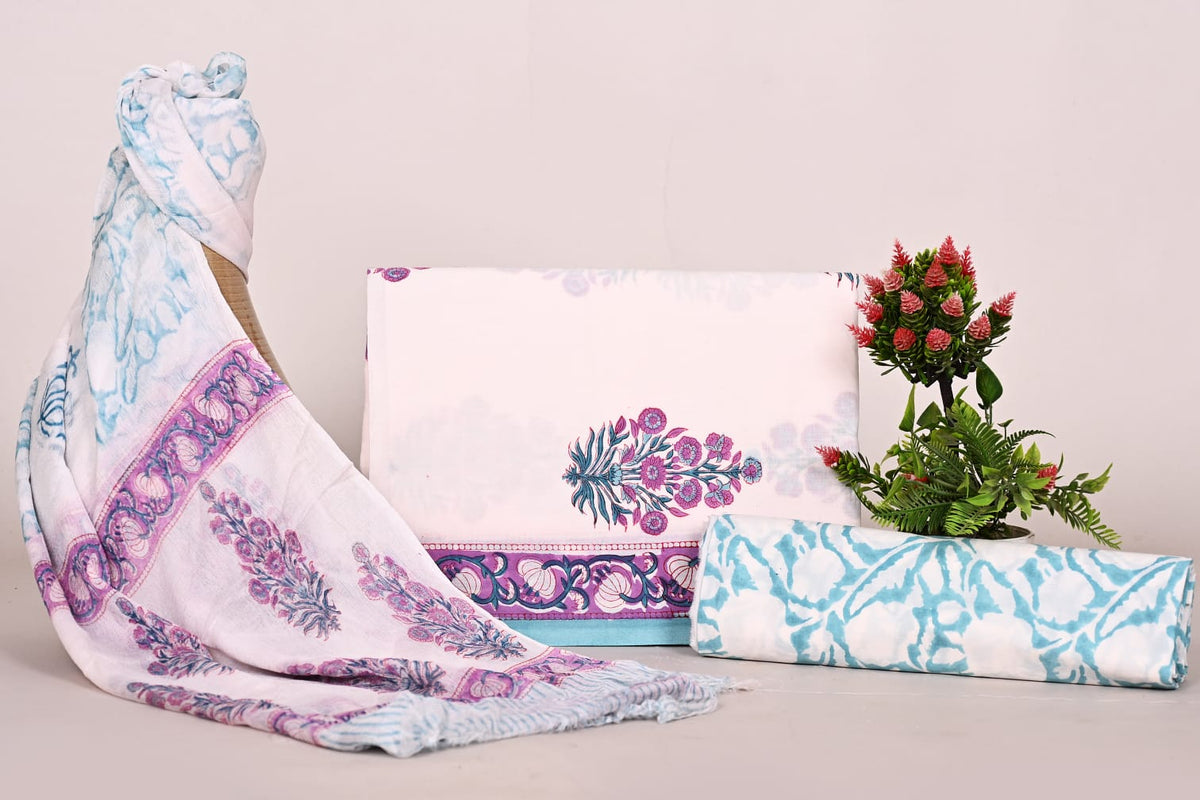 Artisanal Bagru Print Unstitched Cotton Suit